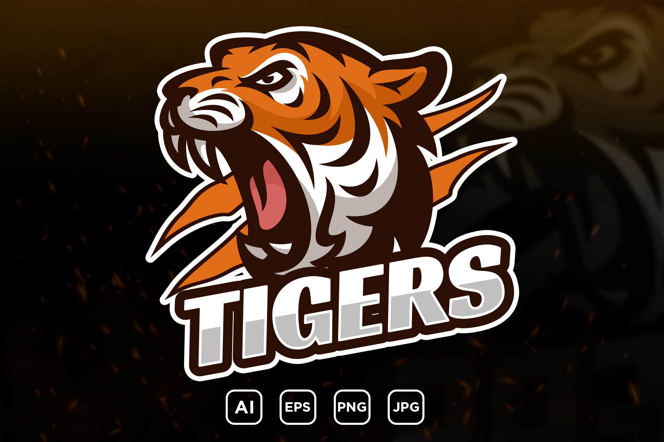 Tiger - mascot logo for a team cover image.