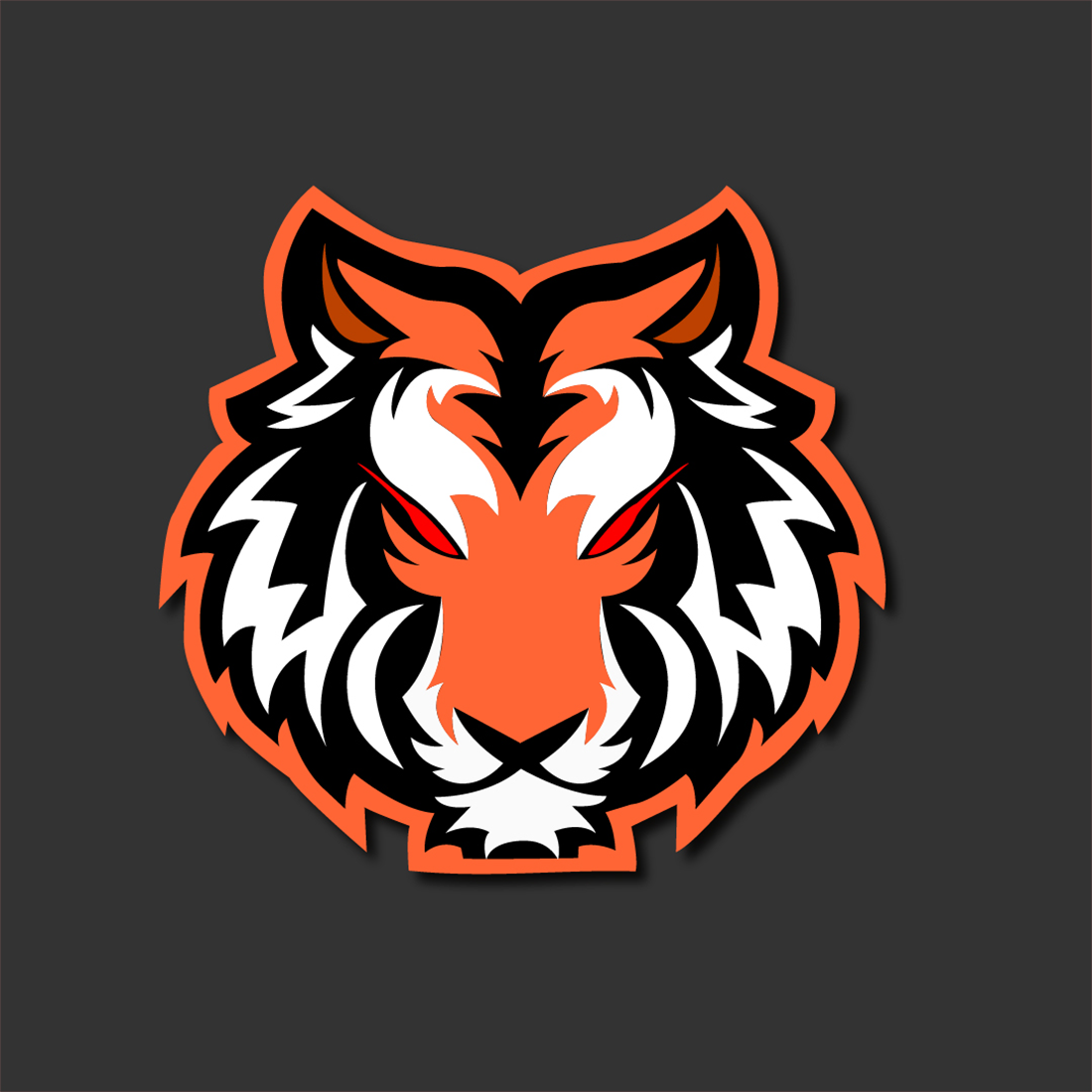 Tiger Head illustration made in the illustrator preview image.