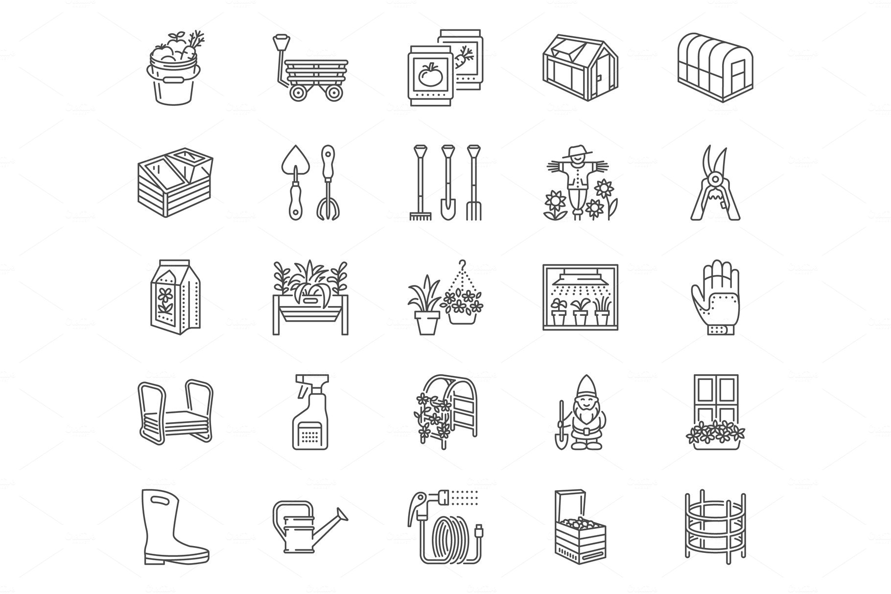 Gardening Line Icons preview image.