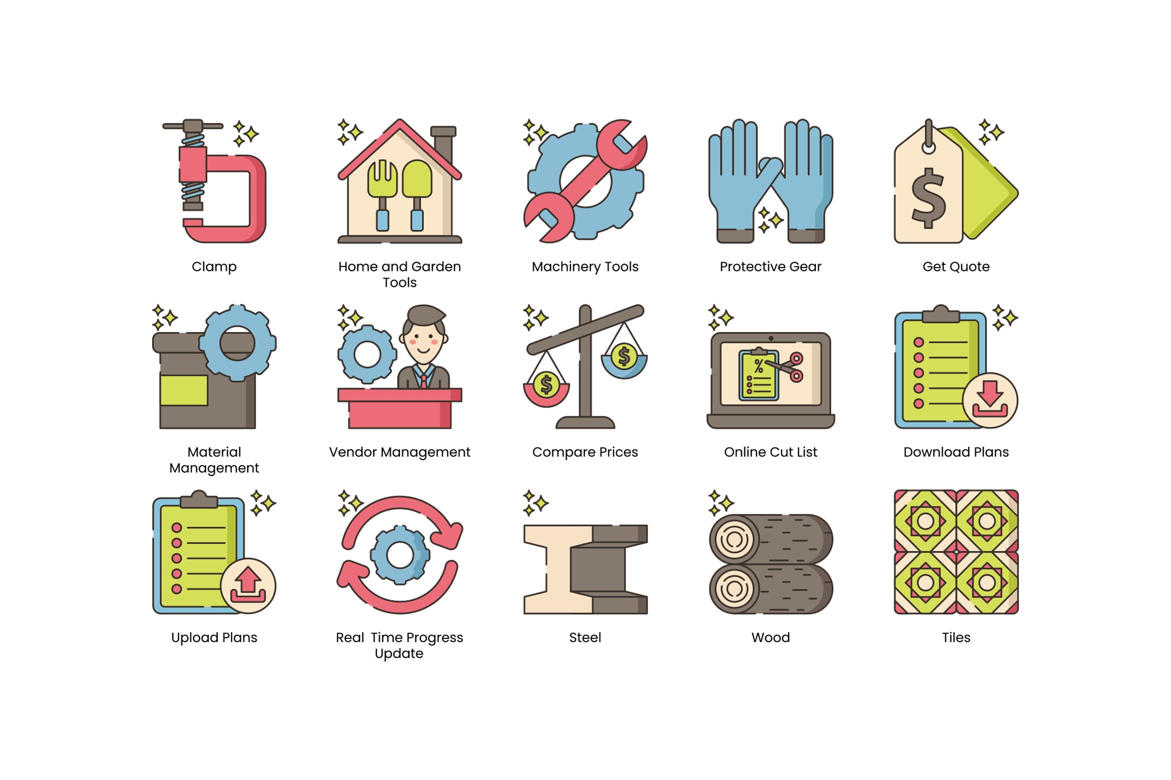 tools and materials ecommerce icons hazel cm 2 261