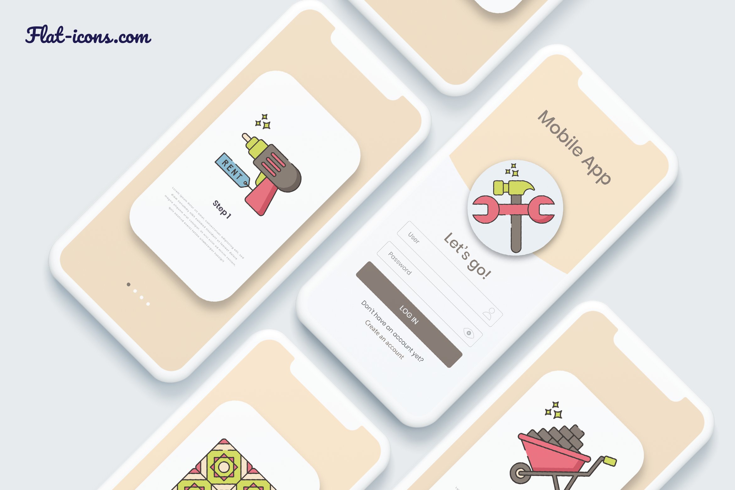 tools and materials ecommerce icons hazel cm mockup 2 28phone29 92