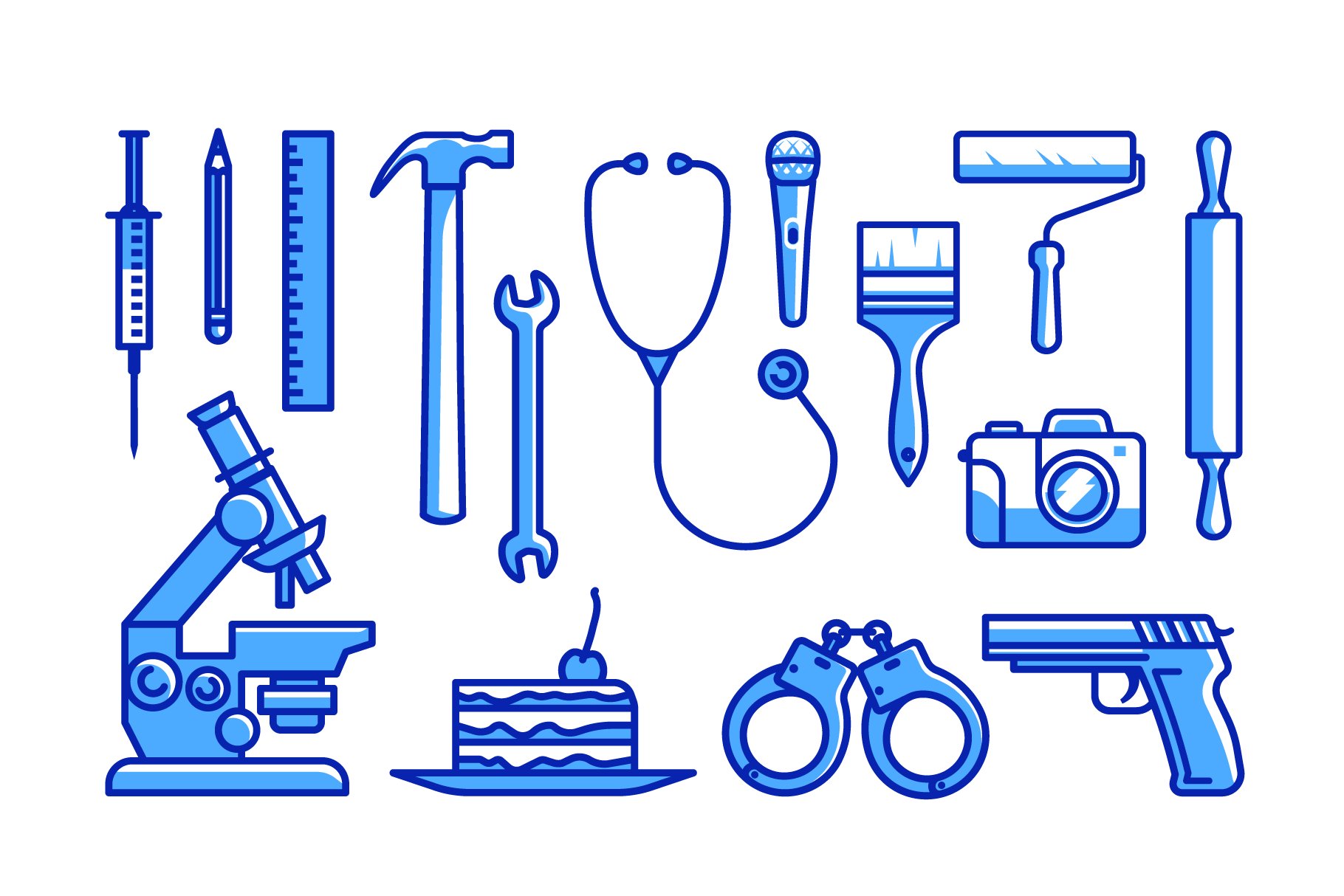 Set of tool icons for Labour Day preview image.