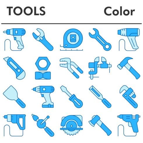 Set, tools icons set_3 cover image.