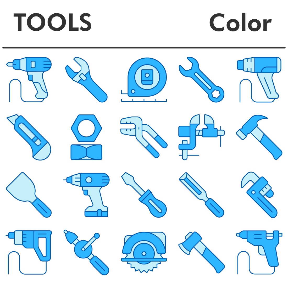 Set, tools icons set_3 cover image.