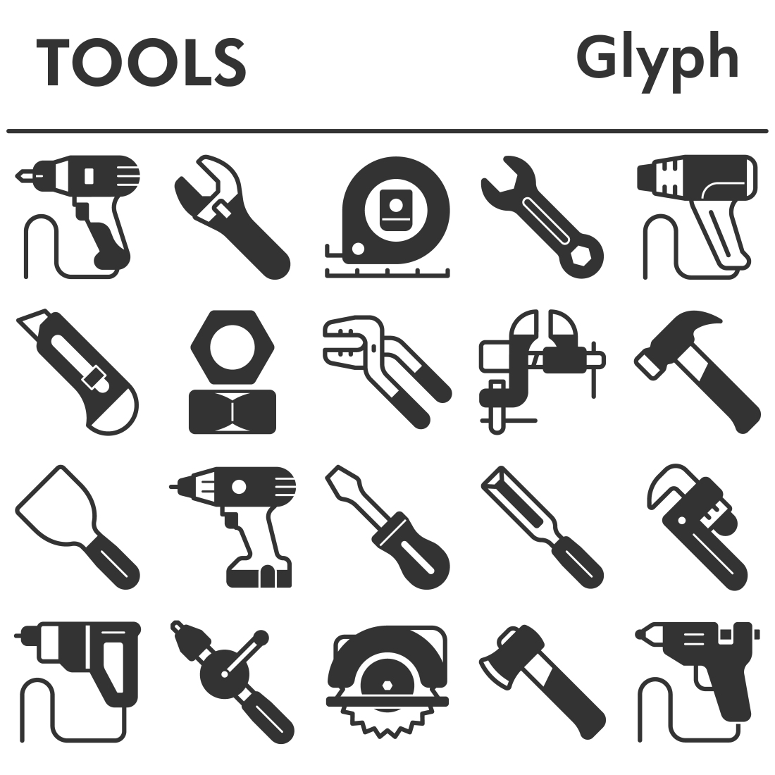 Set, tools icons set_1 cover image.