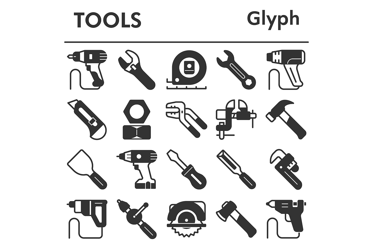 Set, tools icons set_1 pinterest preview image.