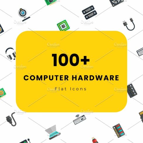 Computer Hardware Flat icons cover image.