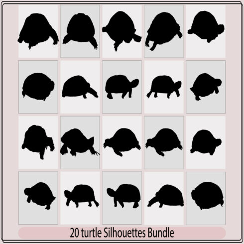 Turtle Vector Silhouettes,Sea turtle icon,Silhouettes turtle-vector,Silhouette of a sea turtle cover image.