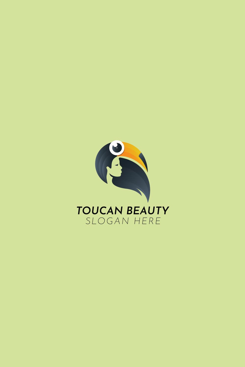 Vector Logo Toucan and beauty Gradient Colorful Style pinterest preview image.