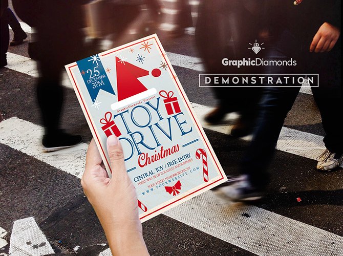 Toy Drive Christmas Flyer preview image.