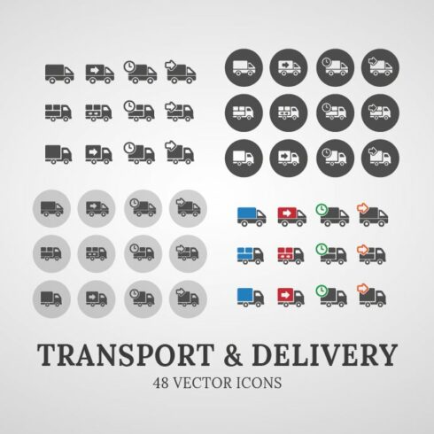 Transport&Delivery - 48 vector icons cover image.