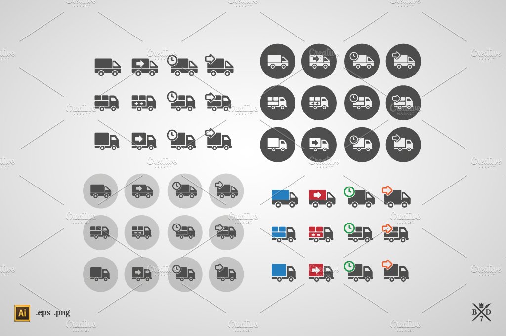 Transport&Delivery - 48 vector icons preview image.