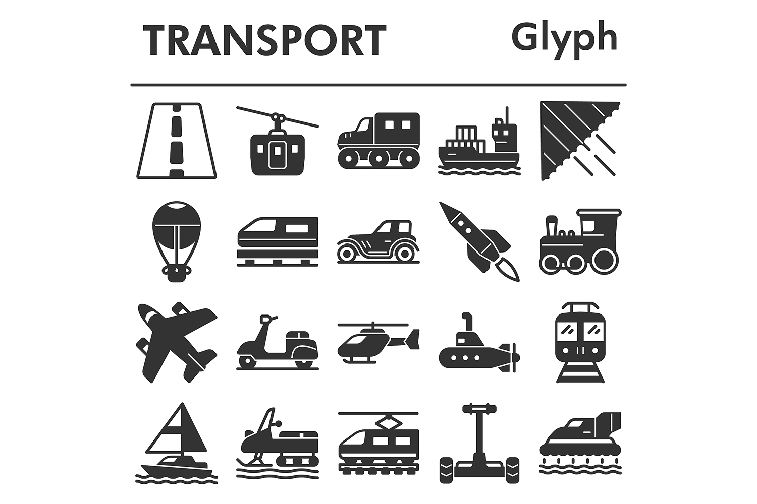 Set, transport icons set_1 pinterest preview image.