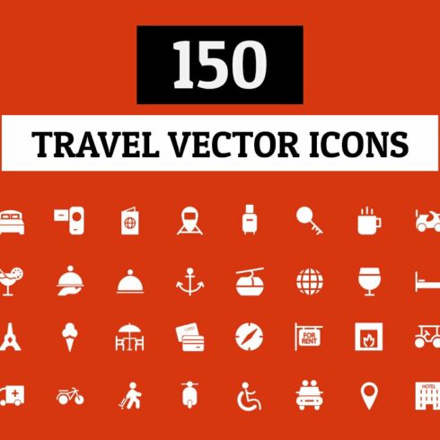 150 Travel Vector Icons cover image.