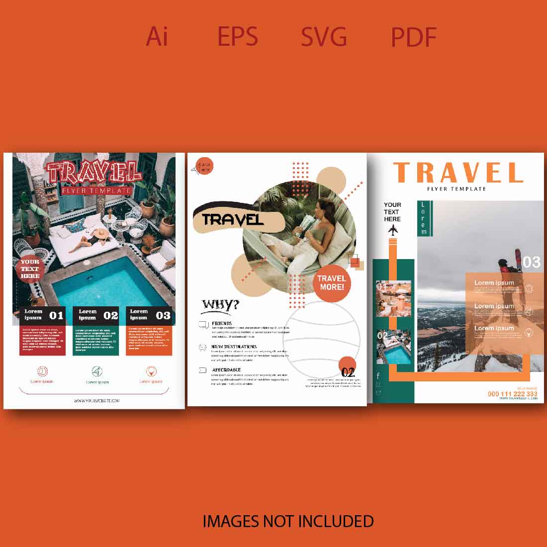 Modern Travel Flyer Template collection cover image.