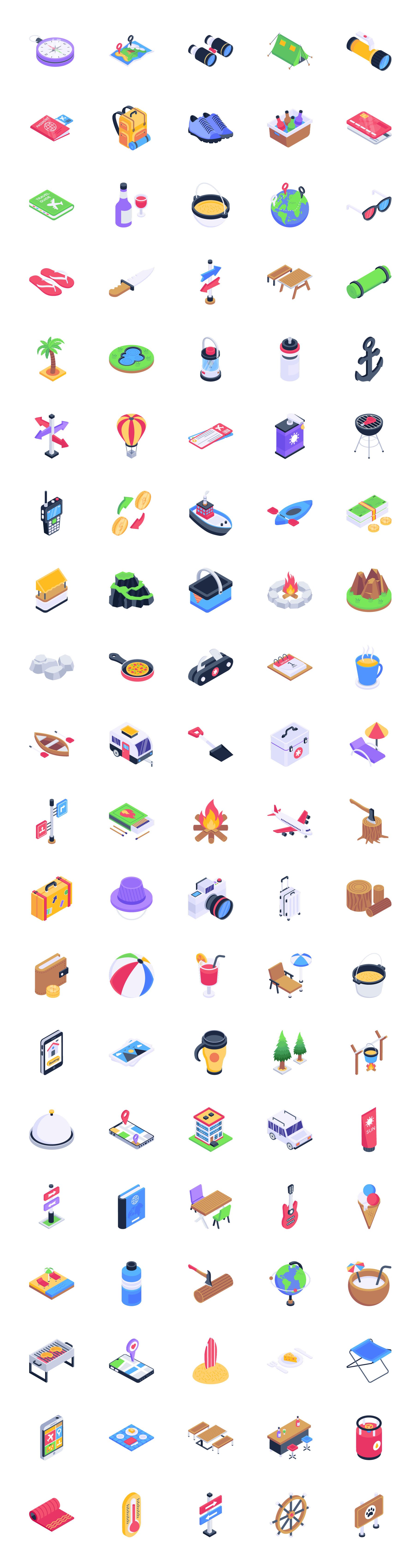 travel isometric icons full preview 888