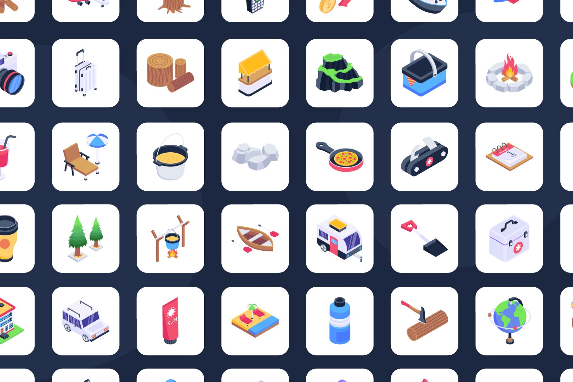 travel isometric icons preview 4 988