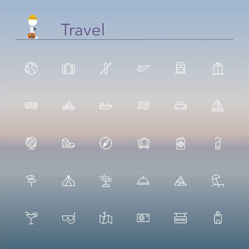 Travel Line Icons cover image.