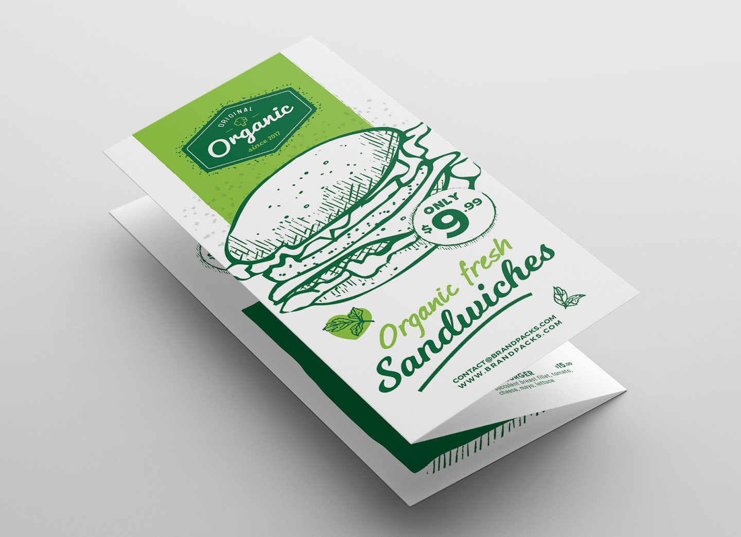 tri fold burger menu template front 447