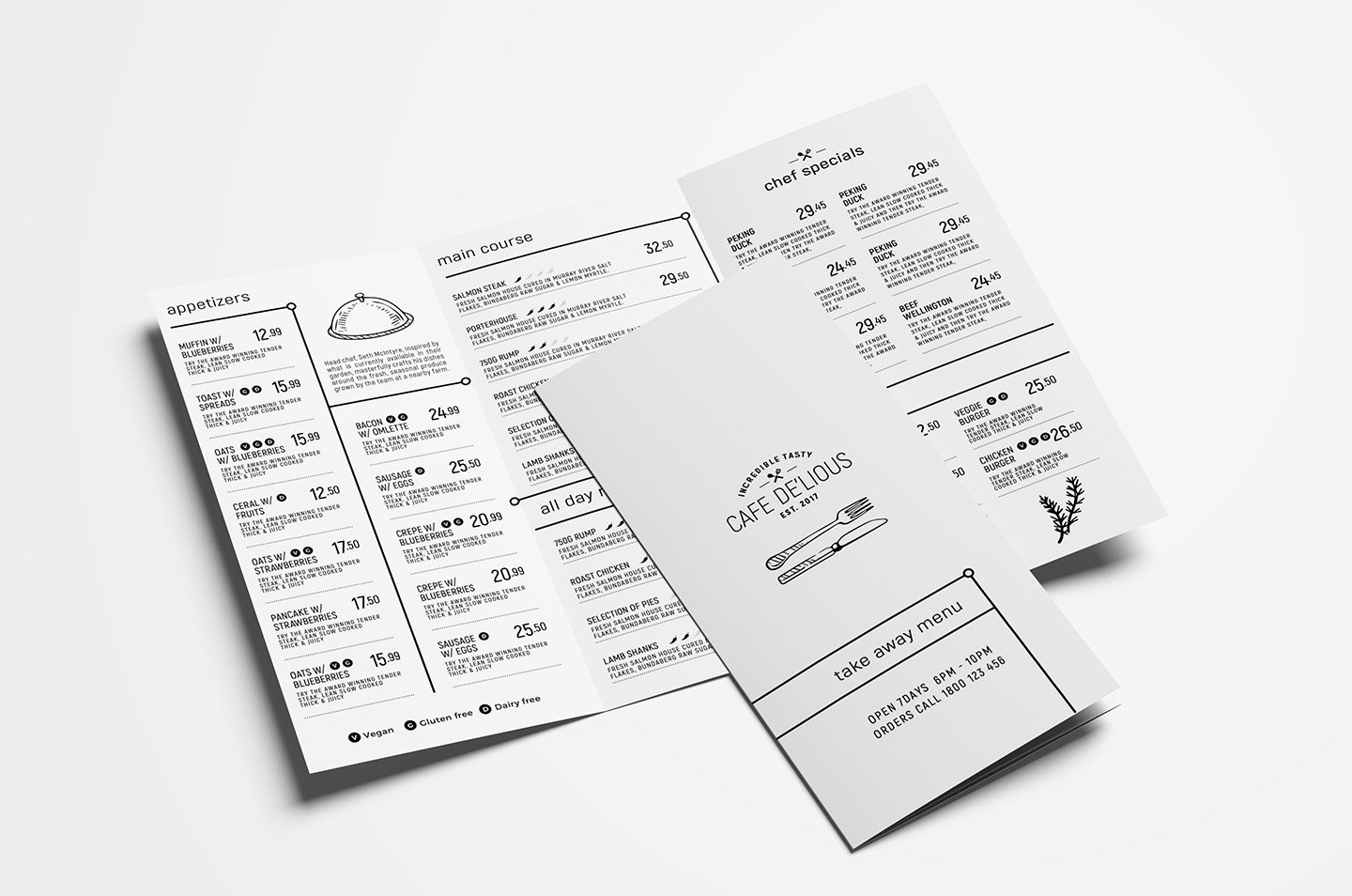 tri fold menu template 464