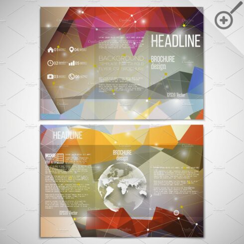 Vector set of tri-fold brochures cover image.
