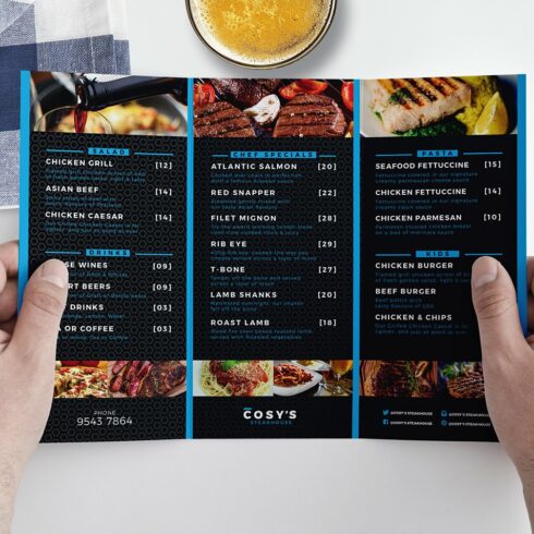 Trifold Restaurant Menu Template cover image.