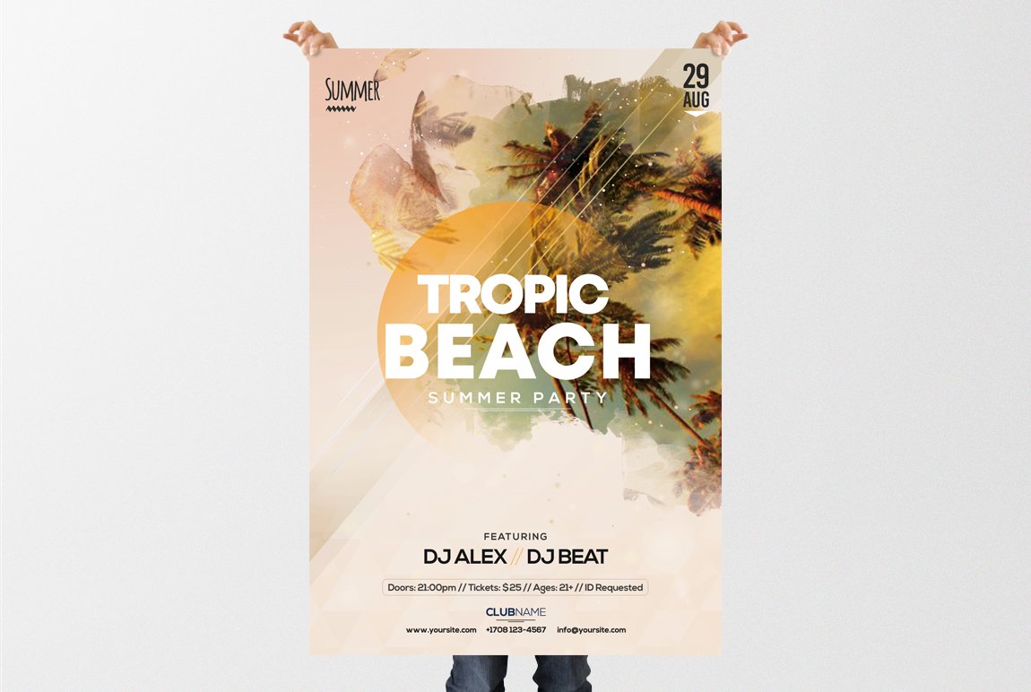 Tropic Beach - PSD Flyer Template preview image.