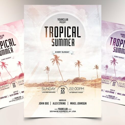 Tropical Summer - PSD Flyer Template cover image.