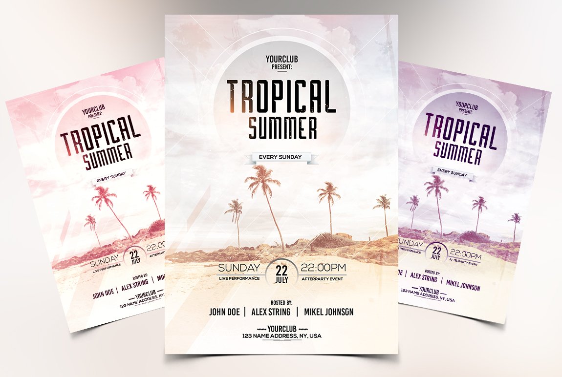 Tropical Summer - PSD Flyer Template cover image.
