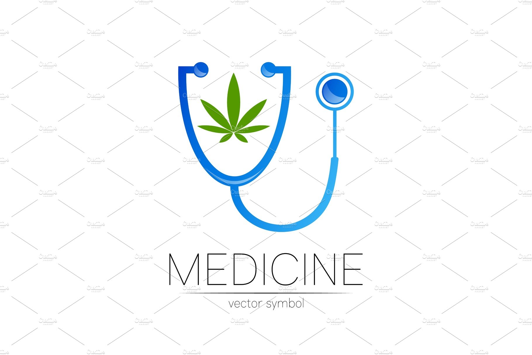 Stethoscope, cannabis vector cover image.
