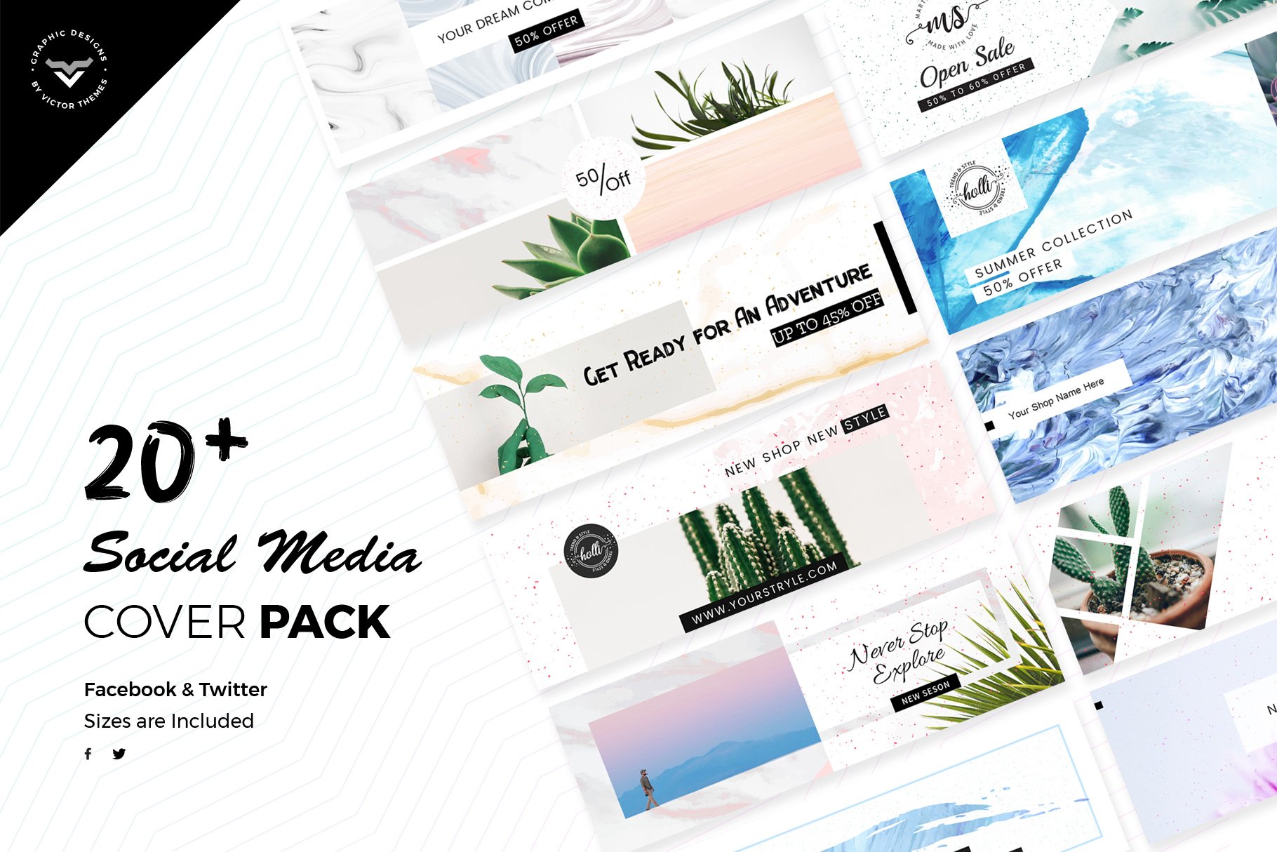 Facebook & Twitter Cover Templates cover image.