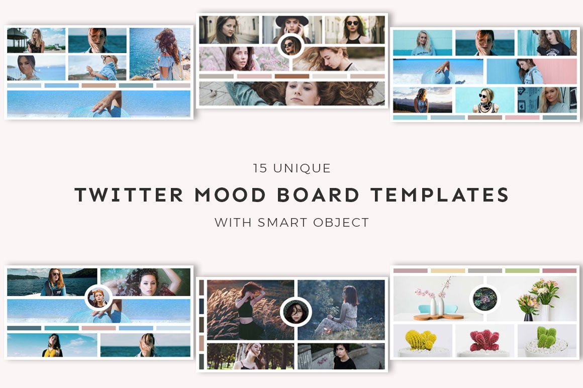 15 Twitter Mood Board Templates cover image.