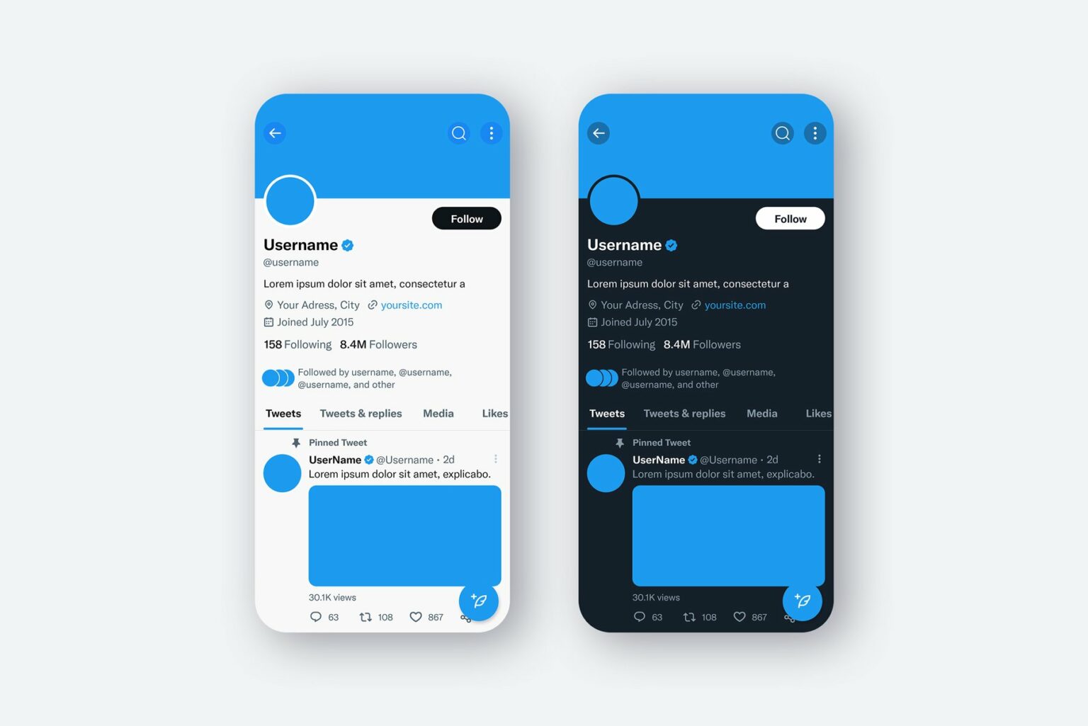 Twitter Template Mockup PSD – MasterBundles