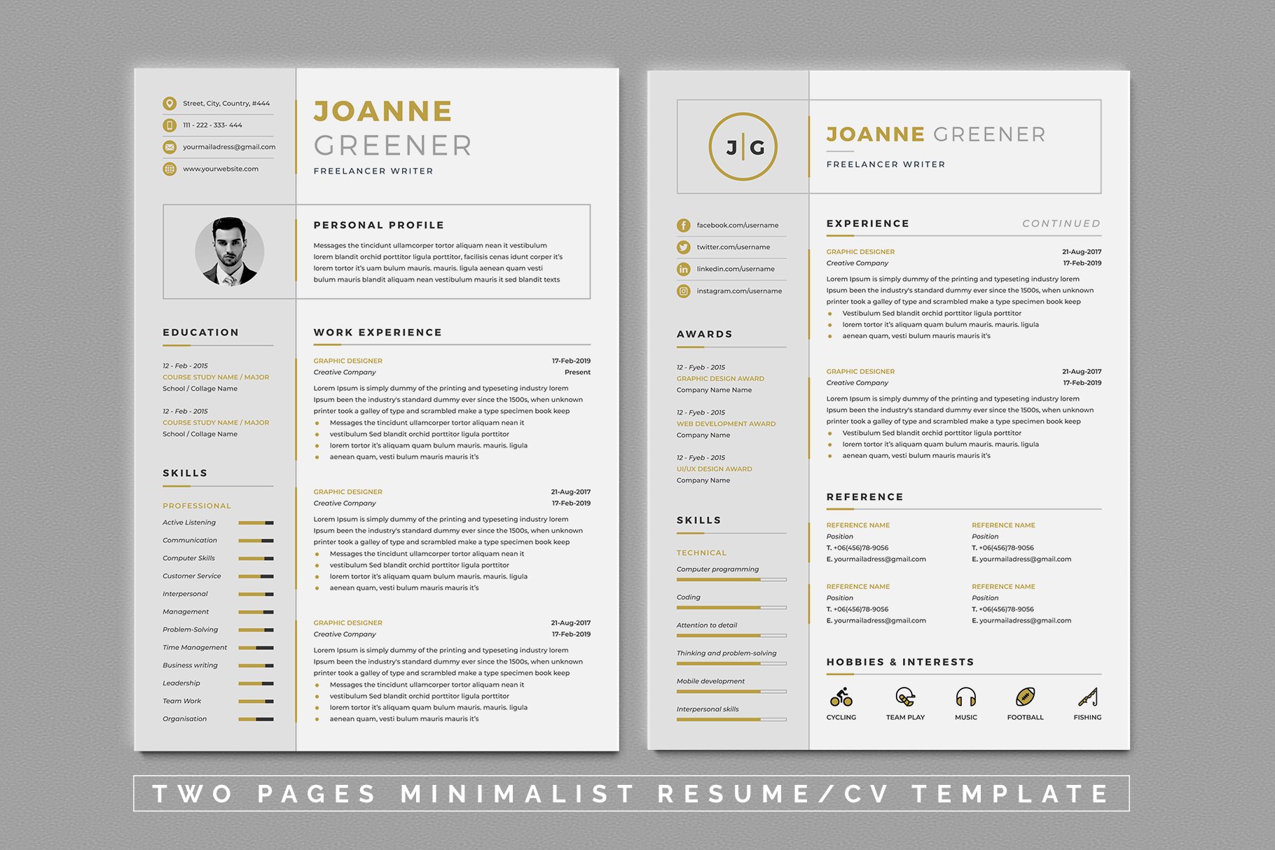 Resume Template Word preview image.