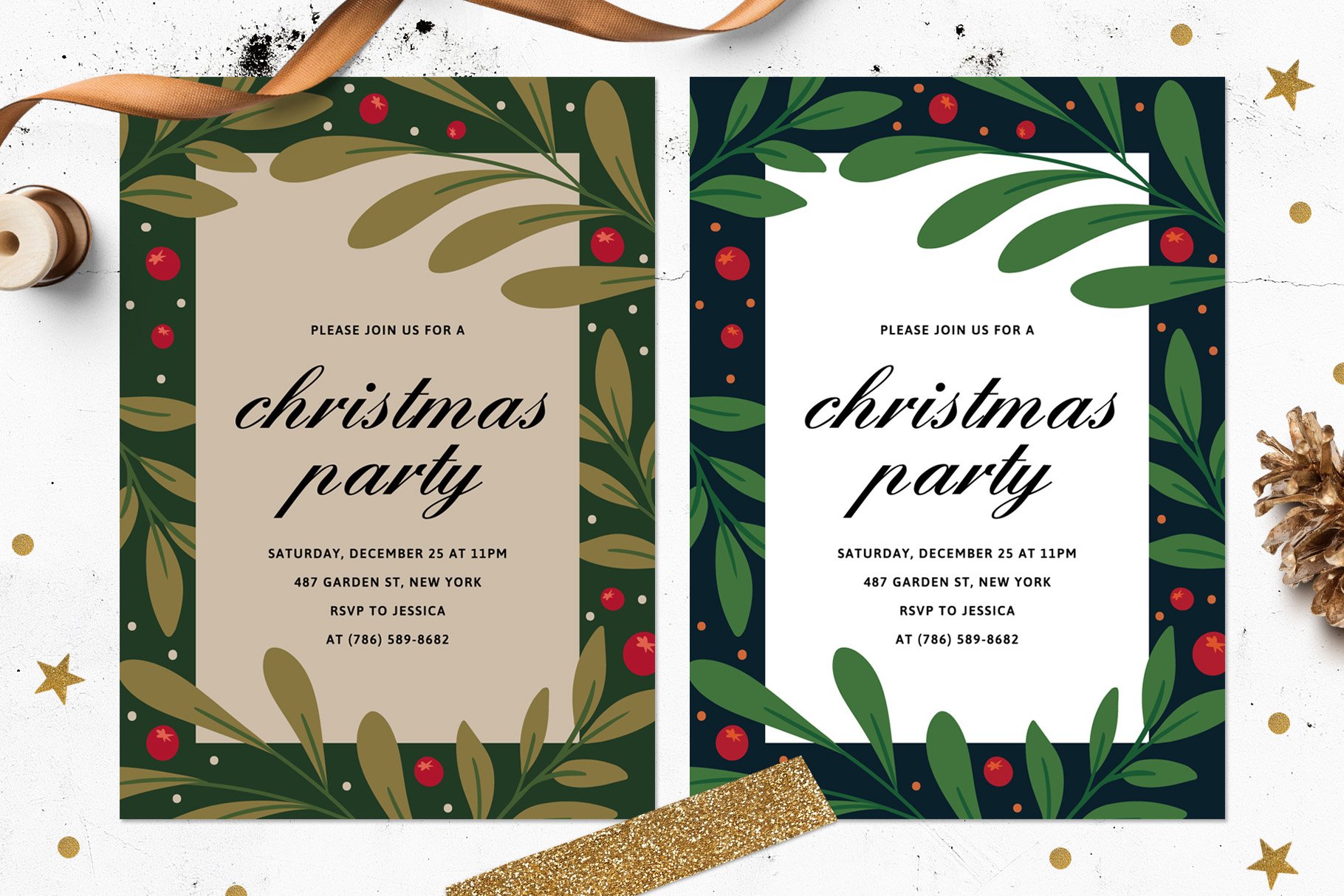 Fun Christmas Party Invitation cover image.