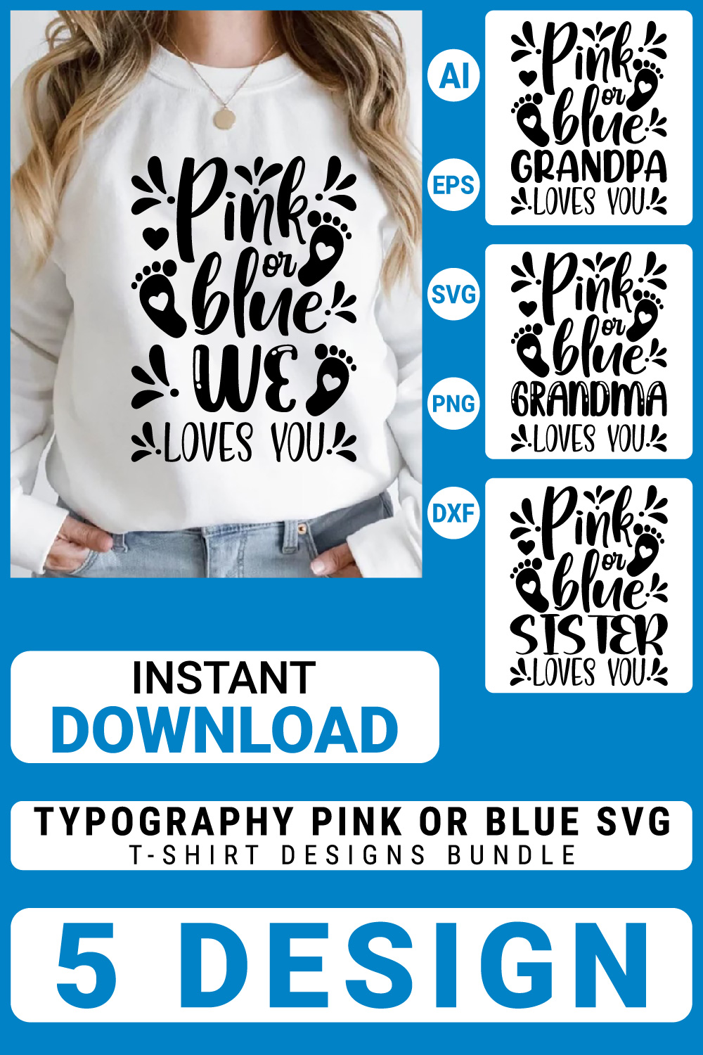 5 Pregnancy T-shirt Design Bundle Svg pinterest preview image.