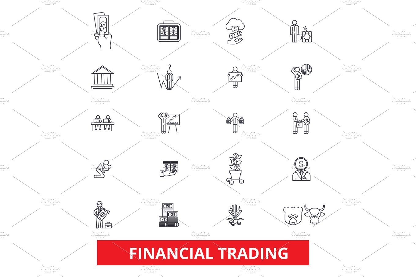 Financial trading, finance, banking, trade, stock exchange, market, money l... cover image.