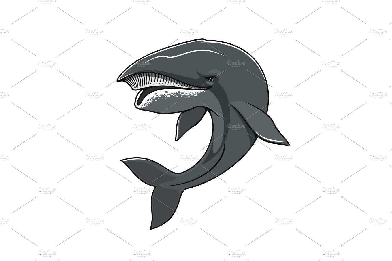Whale or cachalot isolated vector mascot icon cover image.