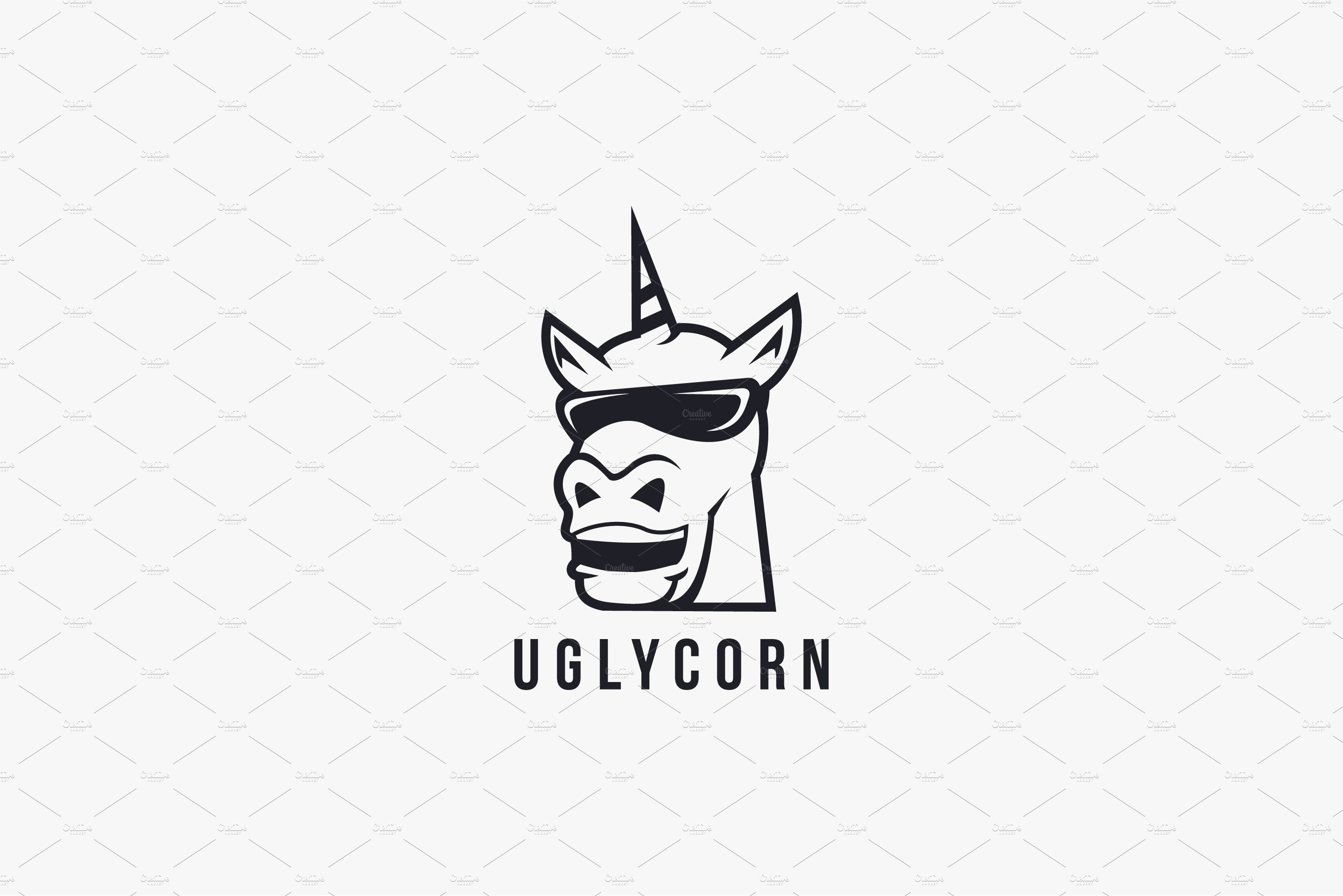 Fun laughing unicorn logo cover image.