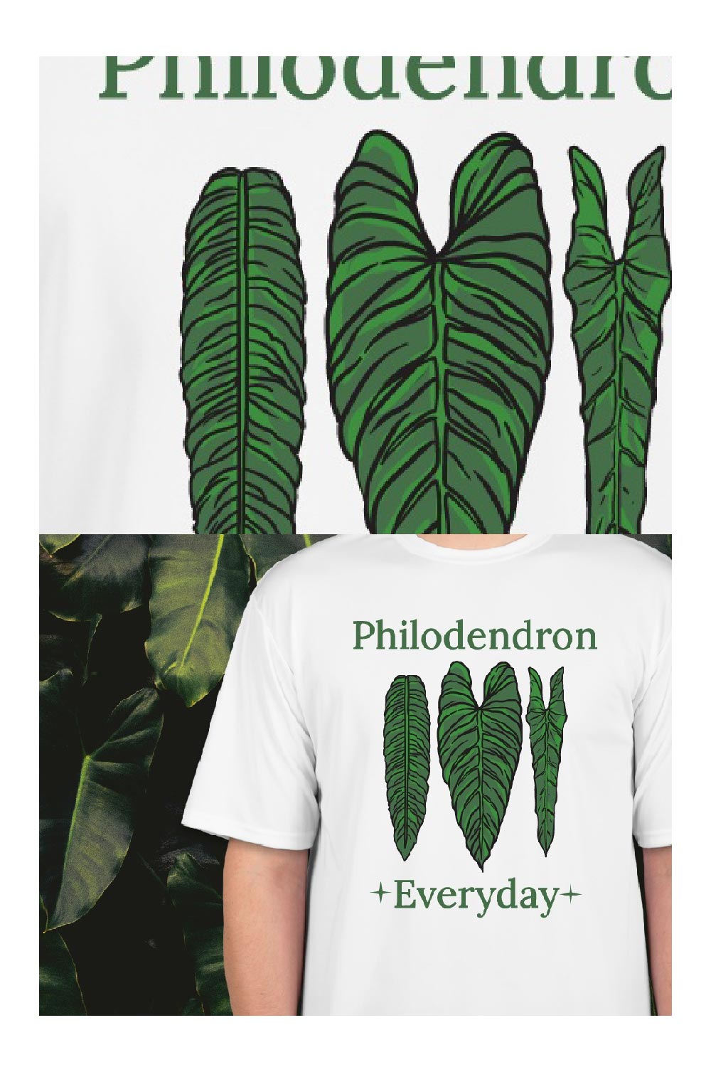 T-shirt philodendron illustration leaf aroid for plant addict pinterest preview image.