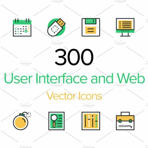 300 User Interface and Web Icons cover image.
