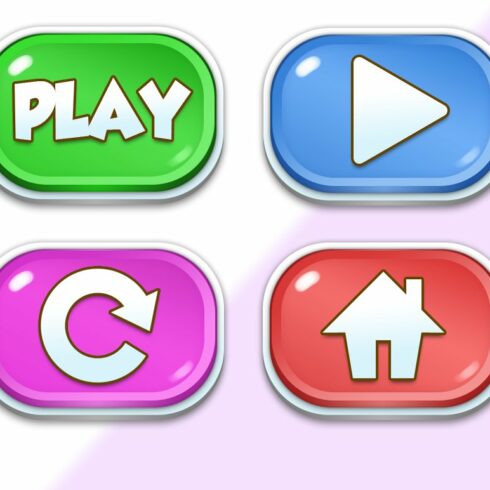 Game UI Buttons Cartoony cover image.