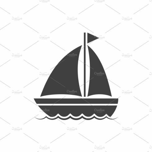 Boat vector icon cover image.