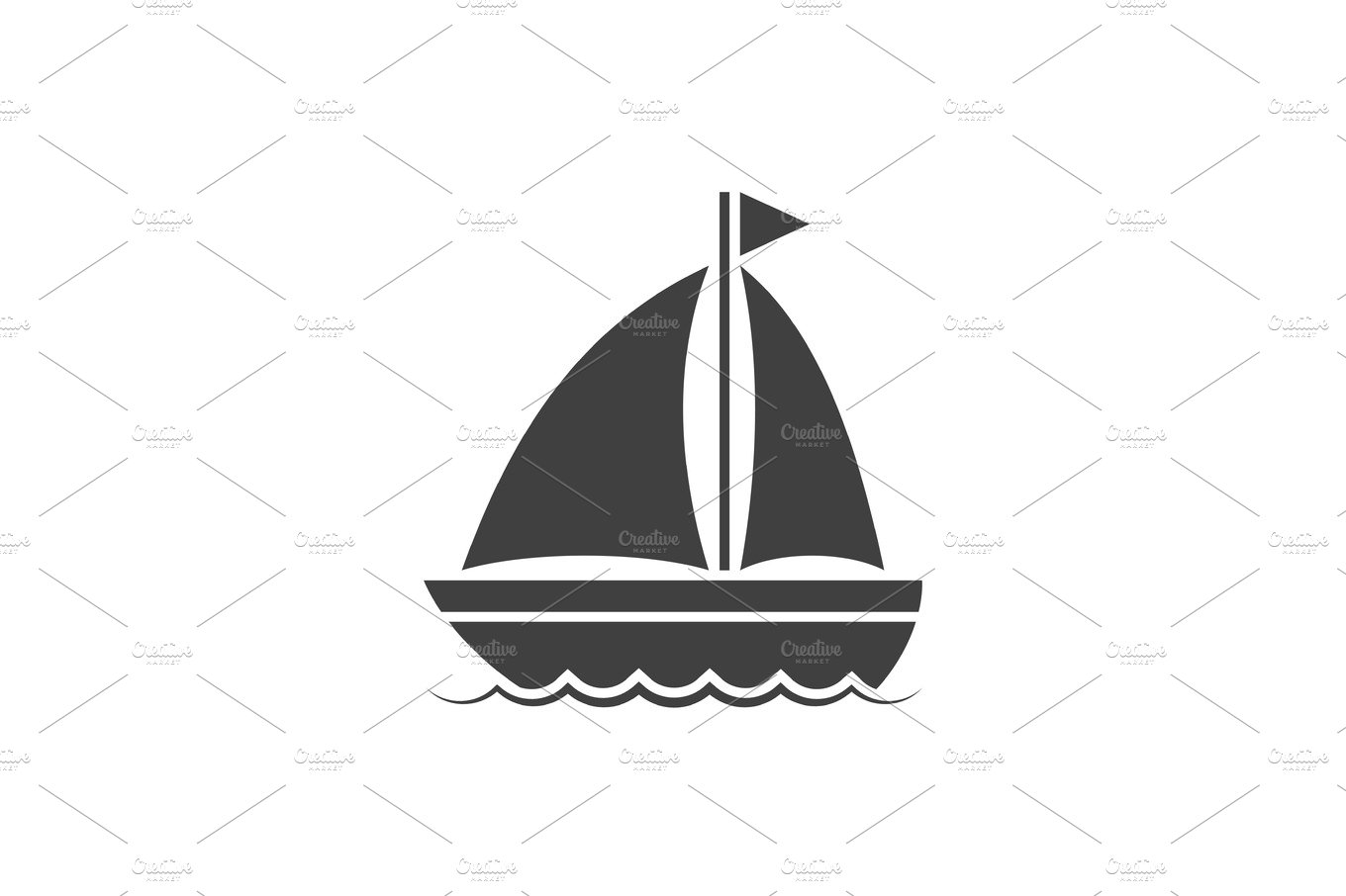 Boat vector icon cover image.