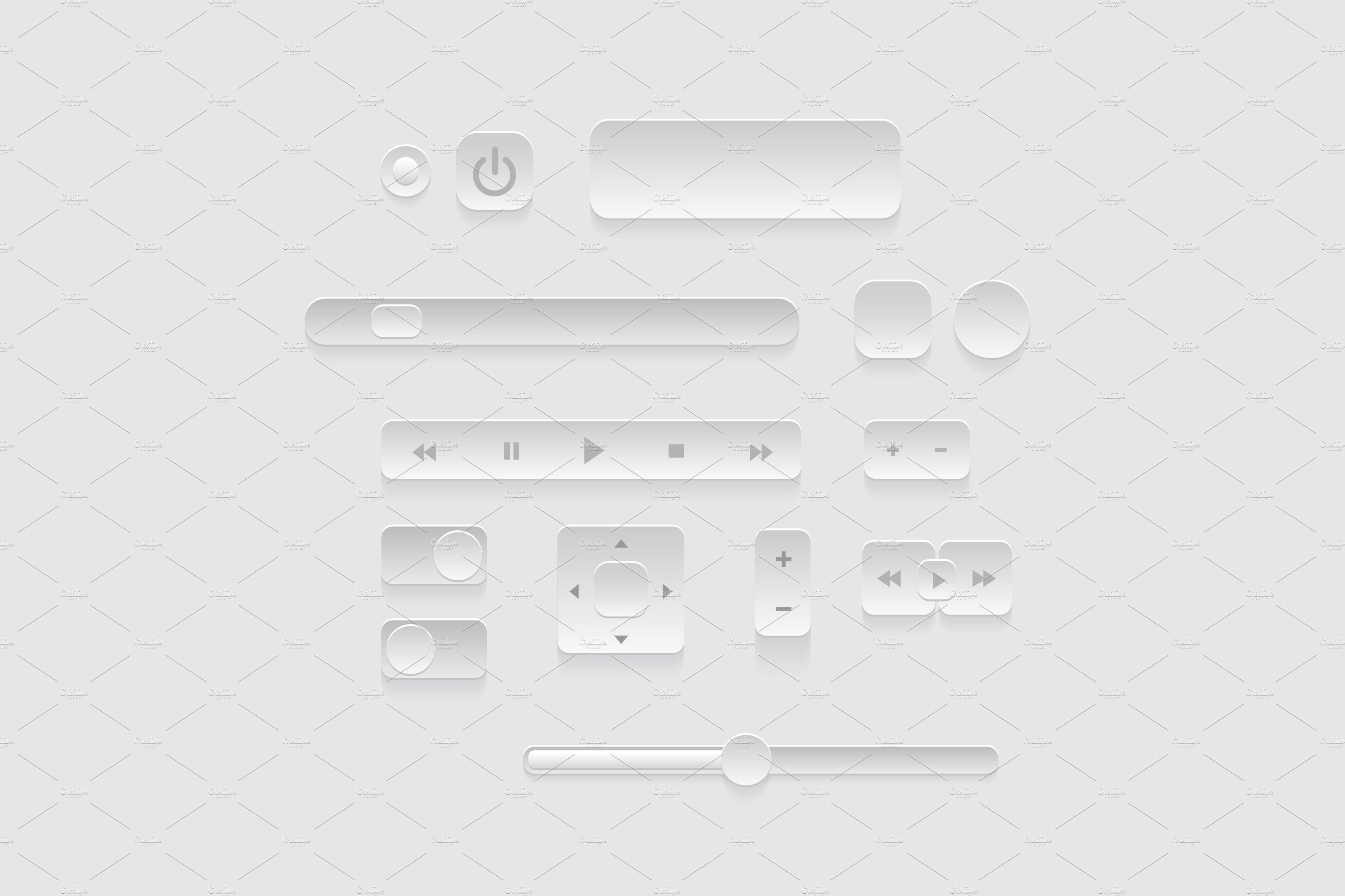 Light Web UI Elements. Buttons preview image.