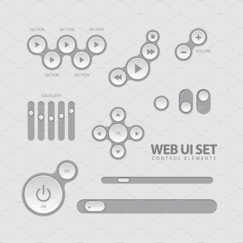 Light Web UI Elements. Buttons cover image.