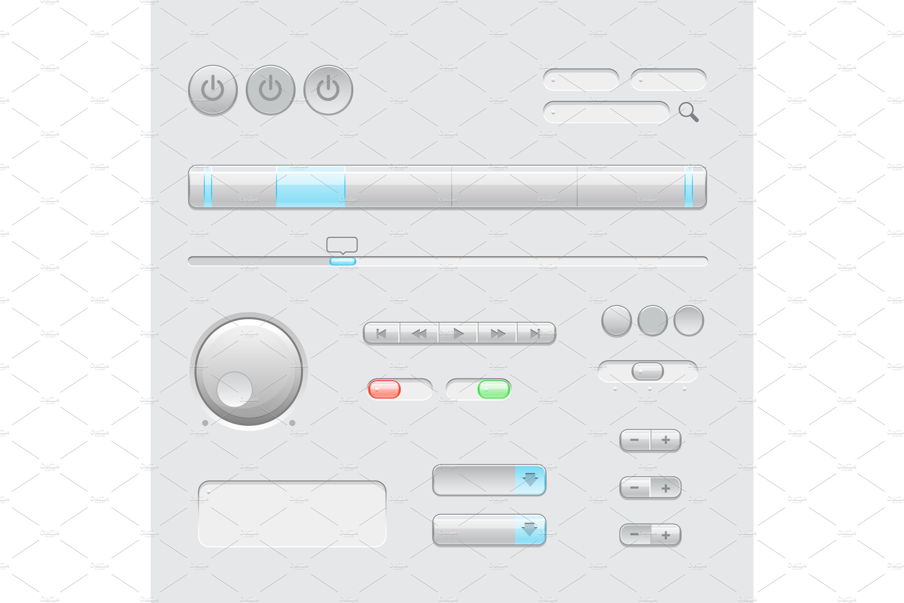 Light Web UI Elements. Buttons preview image.