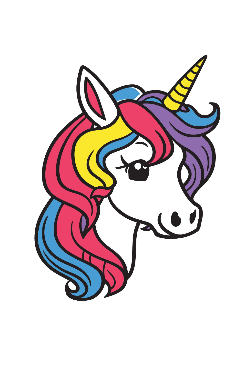 A Colorful Illustration of Unicorn pinterest preview image.