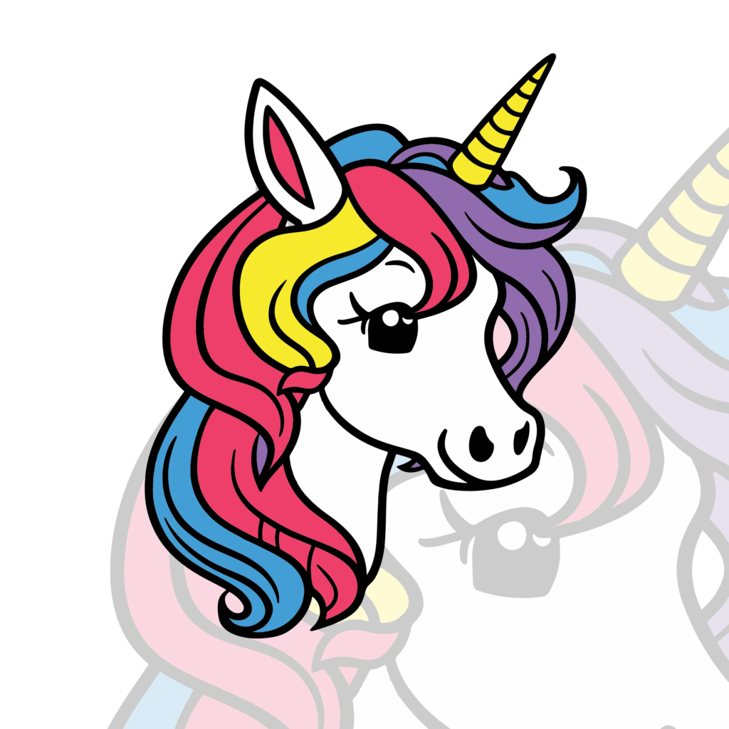 A Colorful Illustration of Unicorn - MasterBundles