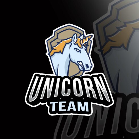 Unicorn Team Esport Logo Template cover image.